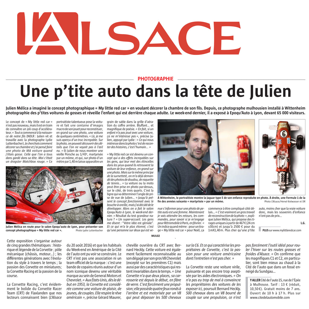 Journal L'alsace raconte MyLittleRedCar et  My Little Rec Car